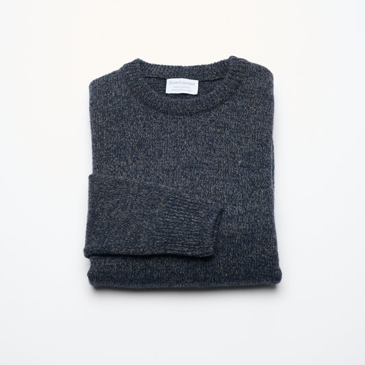 Dark Navy Donegal Marl Men's Crew Neck Jumper