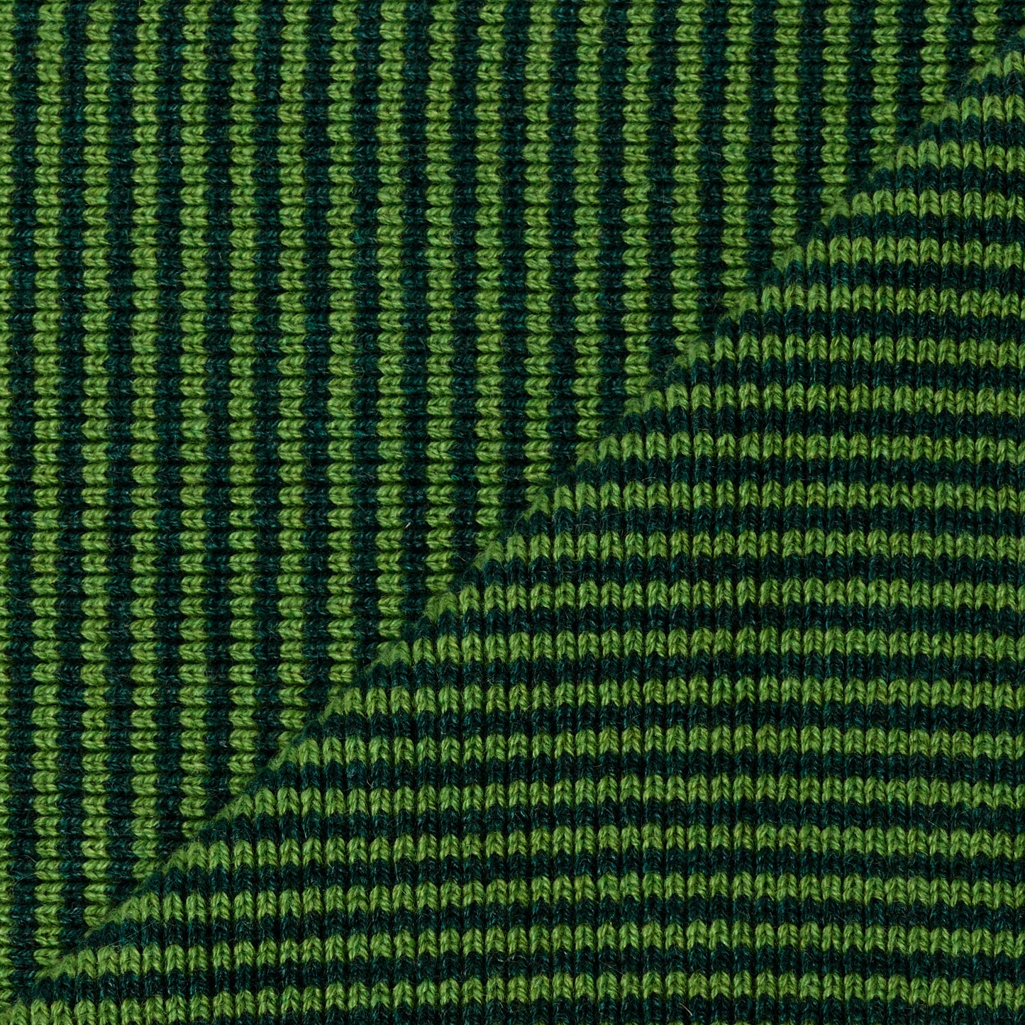 Pea Green & Bottle Green Striped Cashmere Scarf