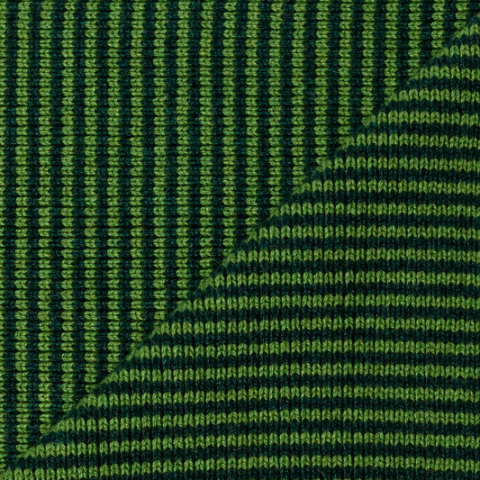 Pea Green & Bottle Green Striped Cashmere Scarf