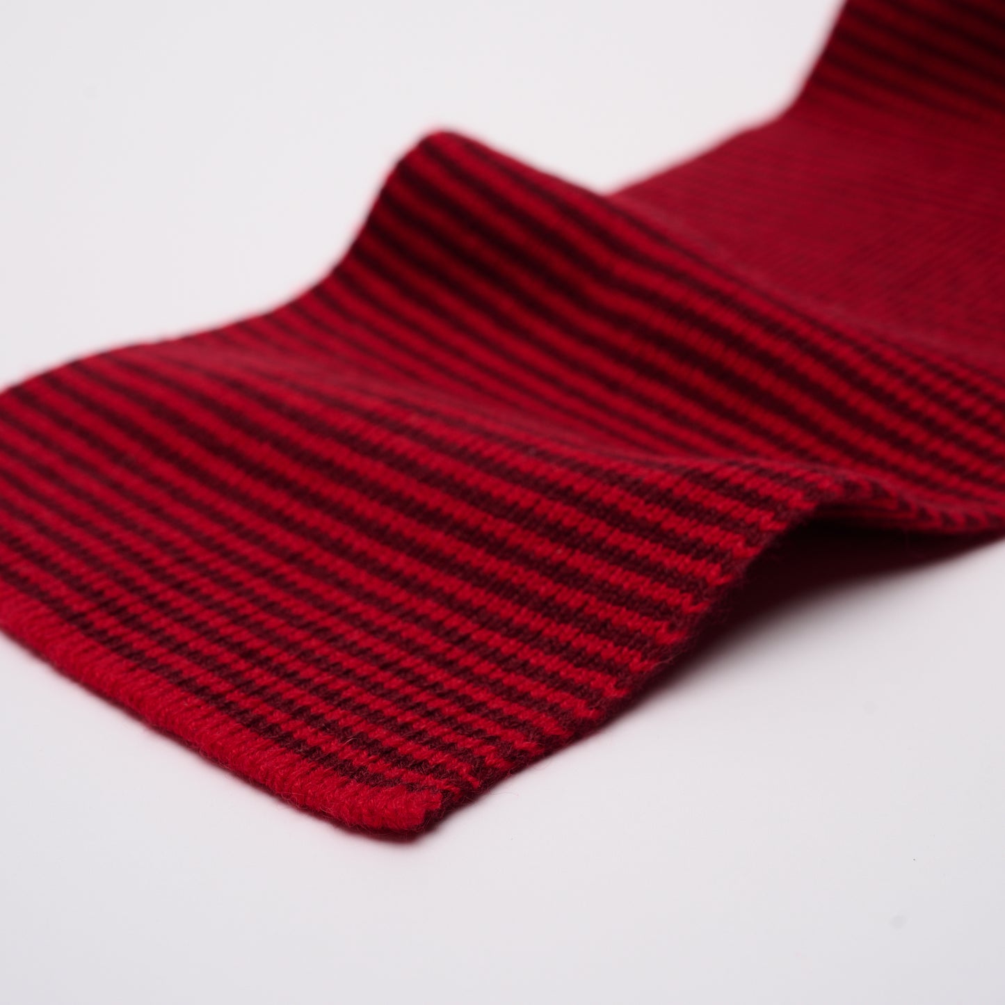 Red & Dark Red Striped Cashmere Scarf