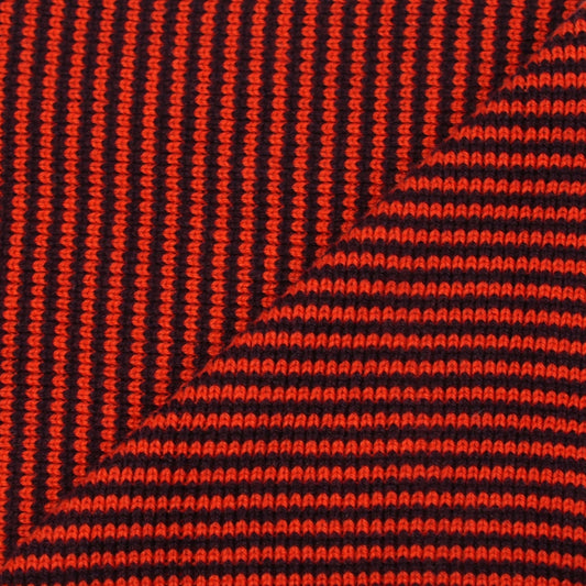 Orange & Dark Aubergine Striped 5 Ply Cashmere Scarf