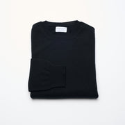 Summer Weight Crew Neck Cashmere Jumper - Dark Navy