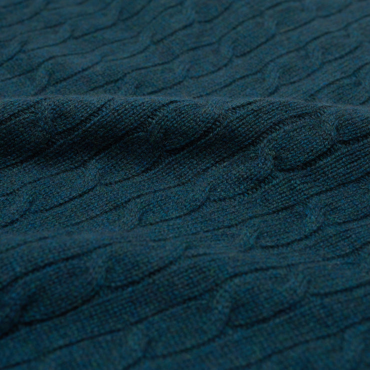 Dark Teal Marl - 3ply Cable Knit Jumper