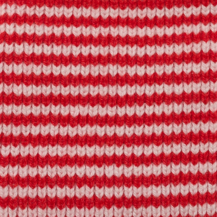 Pillar Box Red & White Striped Cashmere Scarf