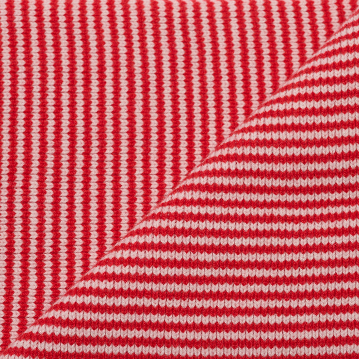 Pillar Box Red & White Striped Cashmere Scarf