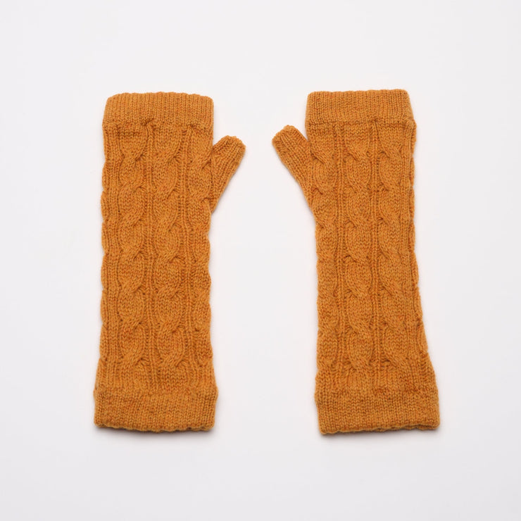 Long Cable Wrist Warmers - Pamela&