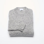 Donegal 8 Ply Cashmere Crew Neck Jumper - Light Grey