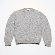 Donegal 8 Ply Cashmere Crew Neck Jumper - Light Grey