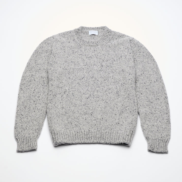 Donegal 8 Ply Cashmere Crew Neck Jumper - Light Grey