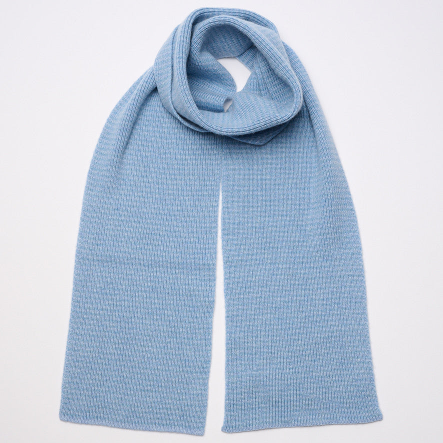 Men's Zig-Zag selling 6 Ply 100% Cashmere Infinity Scarf Snood - Denim Blue - hand made in Scotland by Love Cashmere