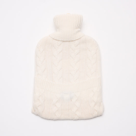 Cream - Cable Knit Cashmere Hot Water Bottle