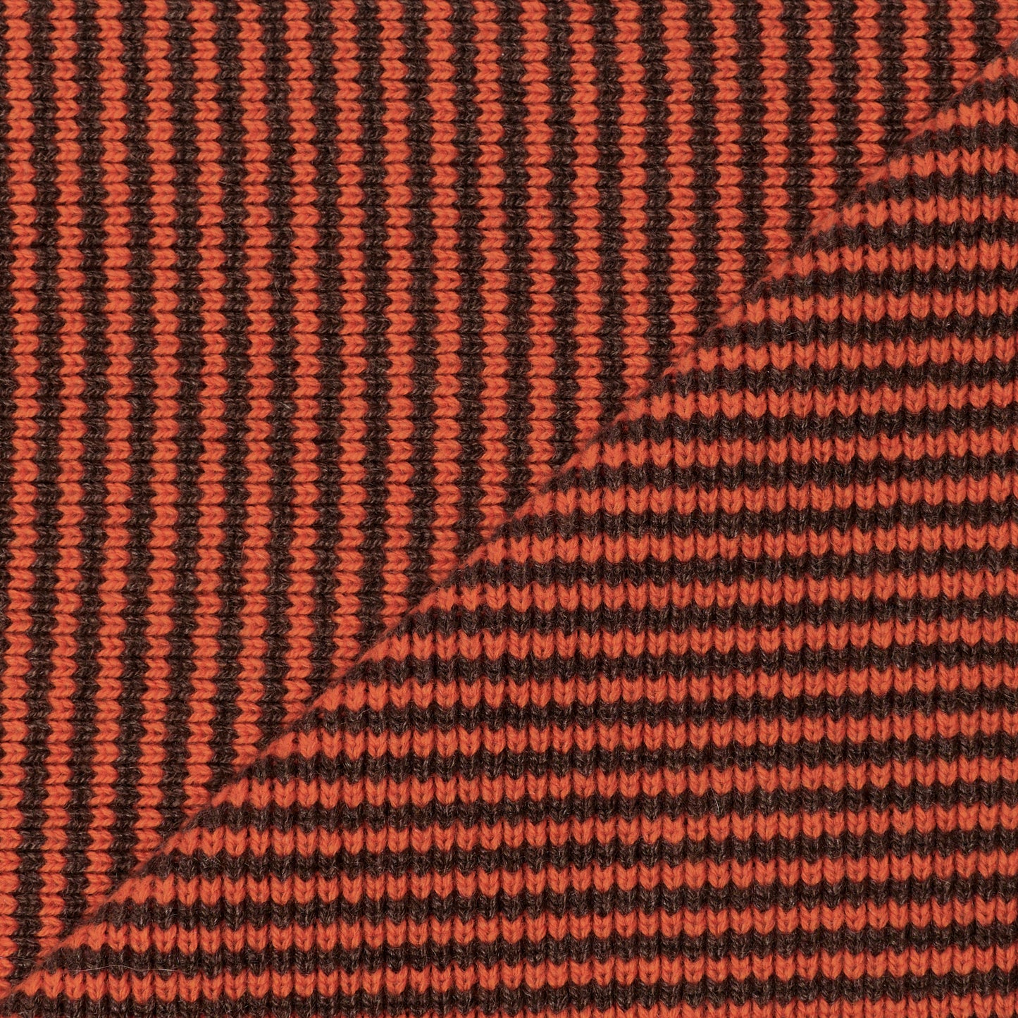 Orange & Chocolate Striped Cashmere Scarf
