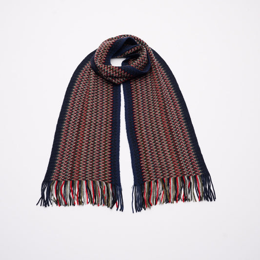 Zig-Zag Cashmere Scarf with Tassels - Country Walk