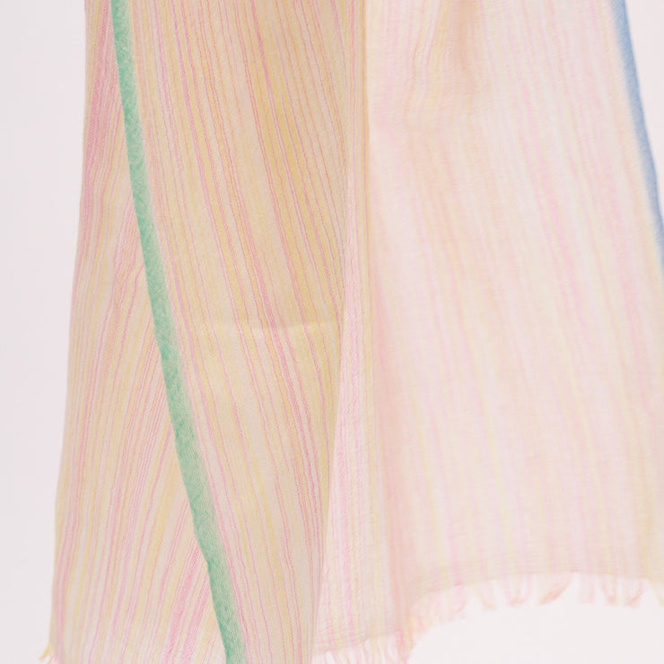 Handwoven Shawl - Light Weight Pink & Yellow Stripes