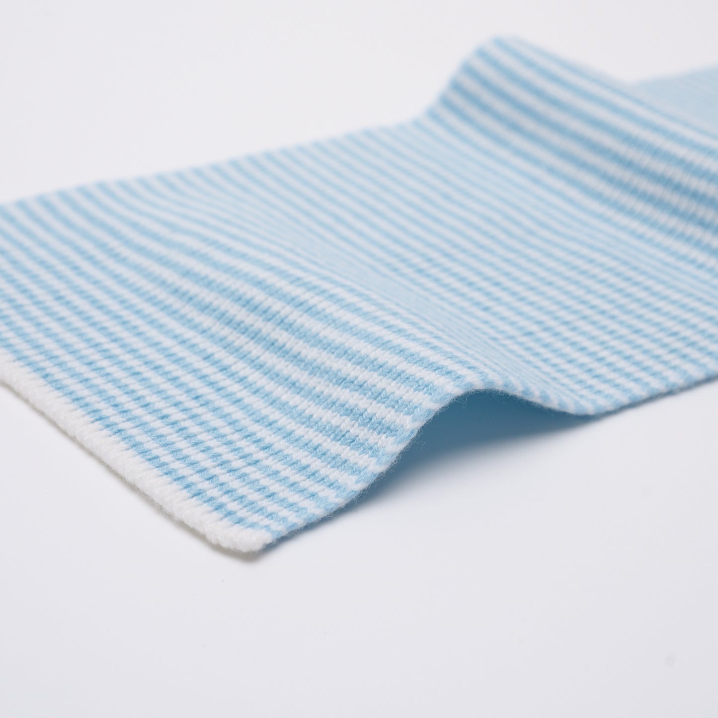 Light Blue & White Striped Cashmere Scarf