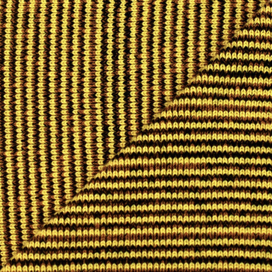 Crazy Yellow Striped 5 Ply Cashmere Scarf