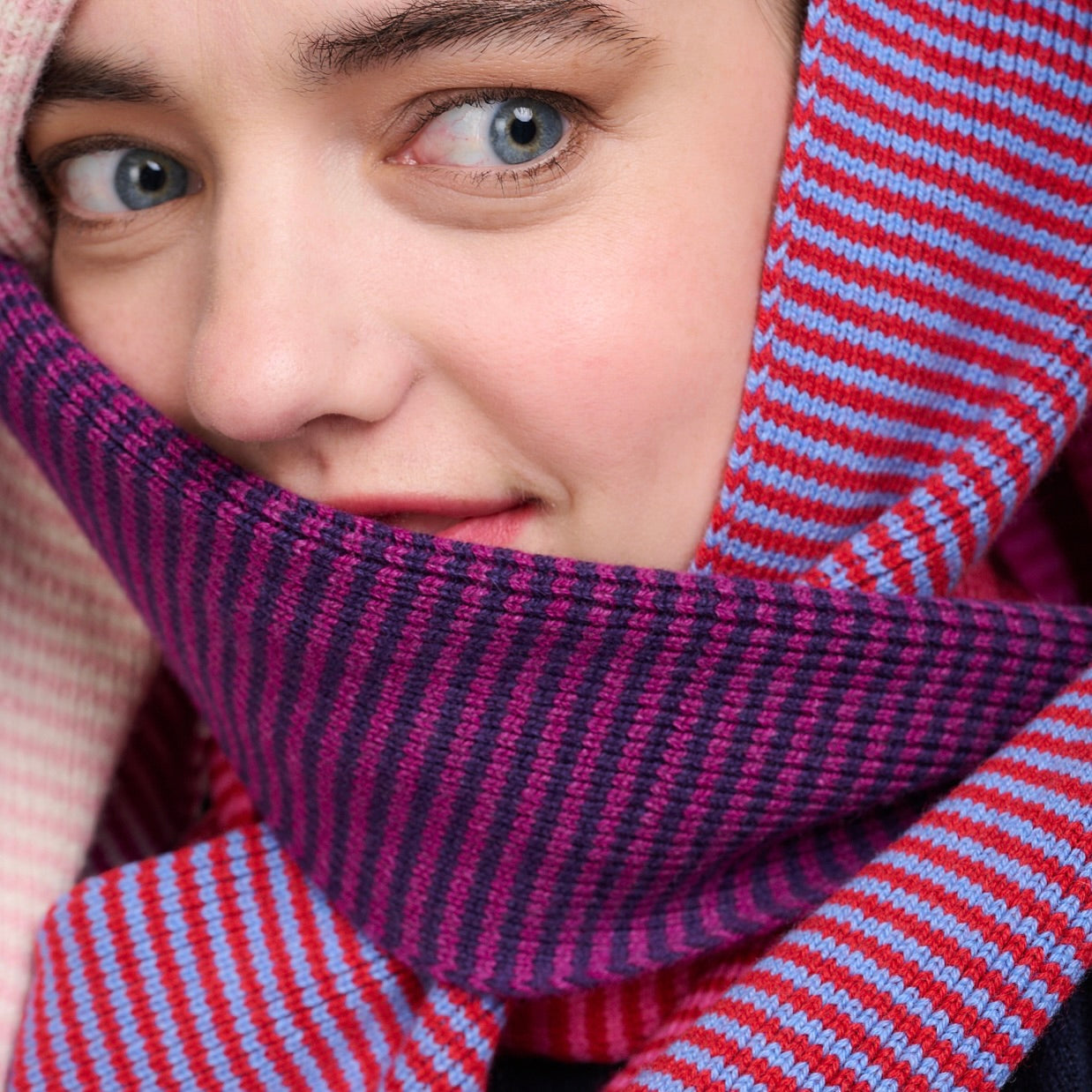 Plums Striped Cashmere Scarf