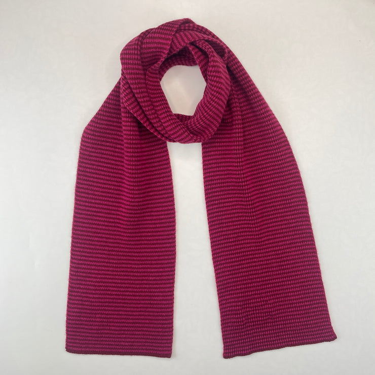 Raspberry & Mulberry Striped Cashmere Scarf