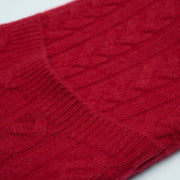 Red - Cable Knit Cashmere Hot Water Bottle