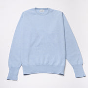 Luxury Men's Classic 4 Ply Crew Neck Jumper - Blue Haze