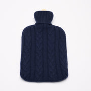 Navy - Cable Knit Cashmere Hot Water Bottle