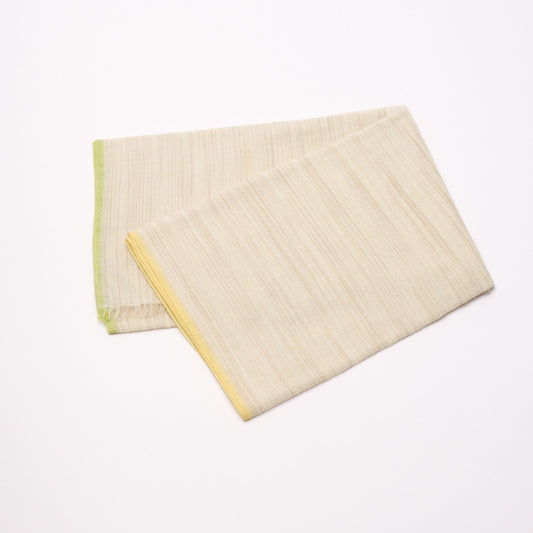 Handwoven Fine Shawl - Beige & Yellow Stripes