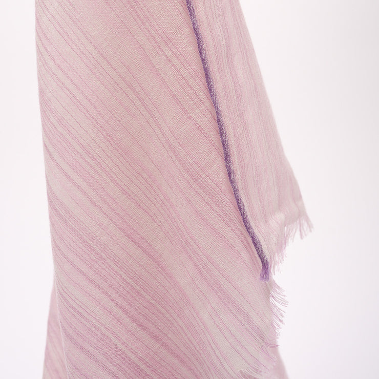 Handwoven Shawl - Light Weight Pink Striped