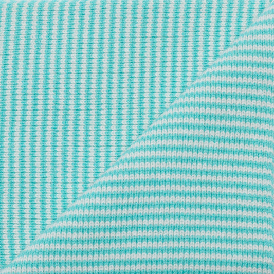 Aqua & White Striped Cashmere Scarf