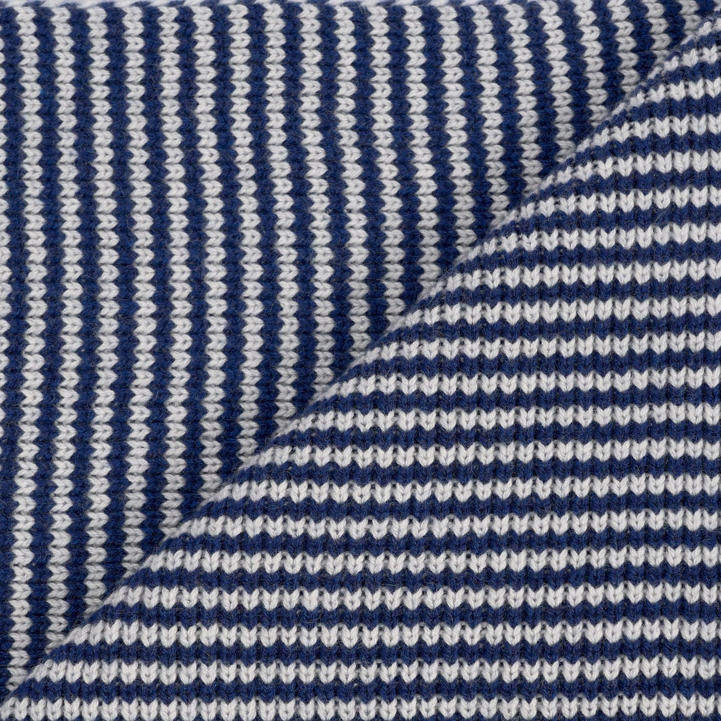 The Mega Jumbo Striped Cashmere Scarf - Navy & Light Grey