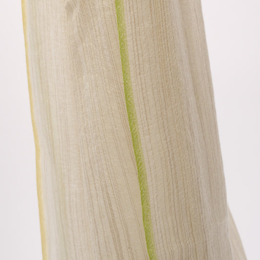 Handwoven Fine Shawl - Beige & Yellow Stripes