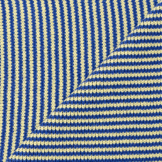 Blue & Soft Lemon Striped Cashmere Scarf