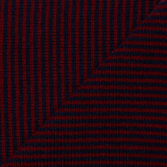 Claret & Navy Striped Cashmere Scarf