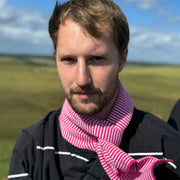 Hot Pink & White Striped Cashmere Scarf