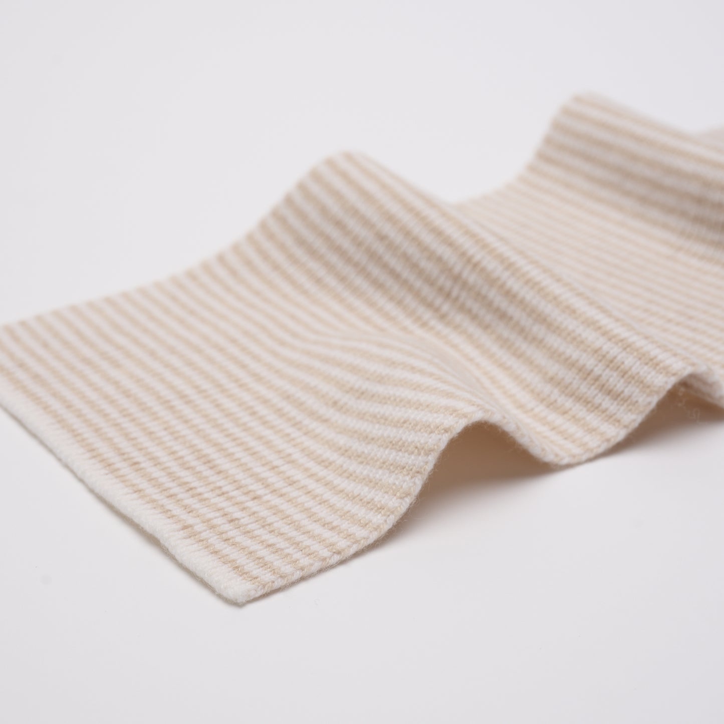 Cappuccino & White Striped Cashmere Scarf
