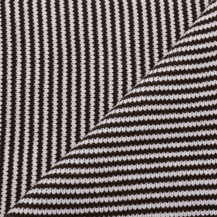 Chocolate & White Striped Cashmere Scarf