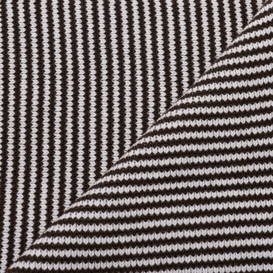 Chocolate & White Striped Cashmere Scarf
