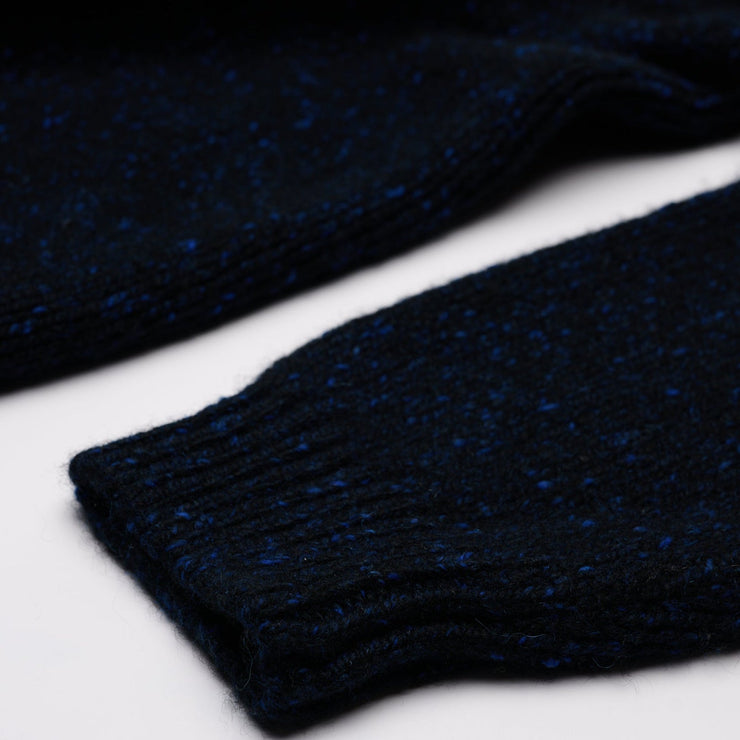 Donegal 8 Ply Cashmere Zip Cardigan - Navy Blue
