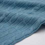 Light Blue Marl - 3ply Cable Knit Jumper