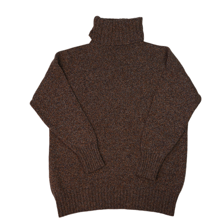 Cashmere Marl Roll Neck  - Dark Russet Marl