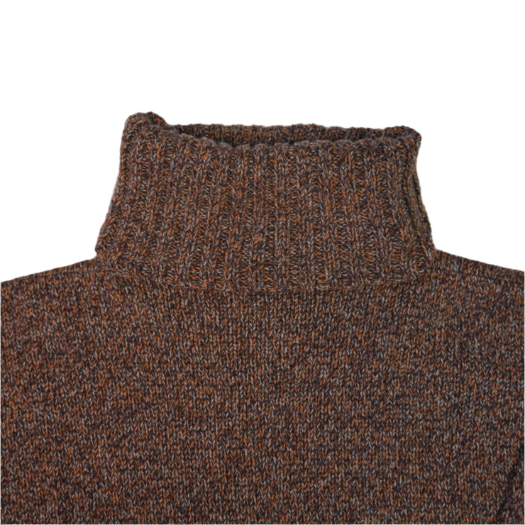 Cashmere Marl Roll Neck  - Dark Russet Marl