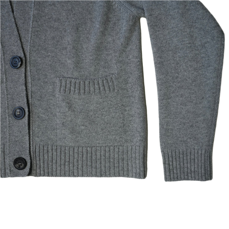 Relaxed Fit Cashmere Cardigan  - Light Grey