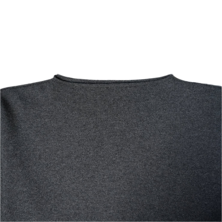 Boat Neck Cashmere Jumper  - Charcoal