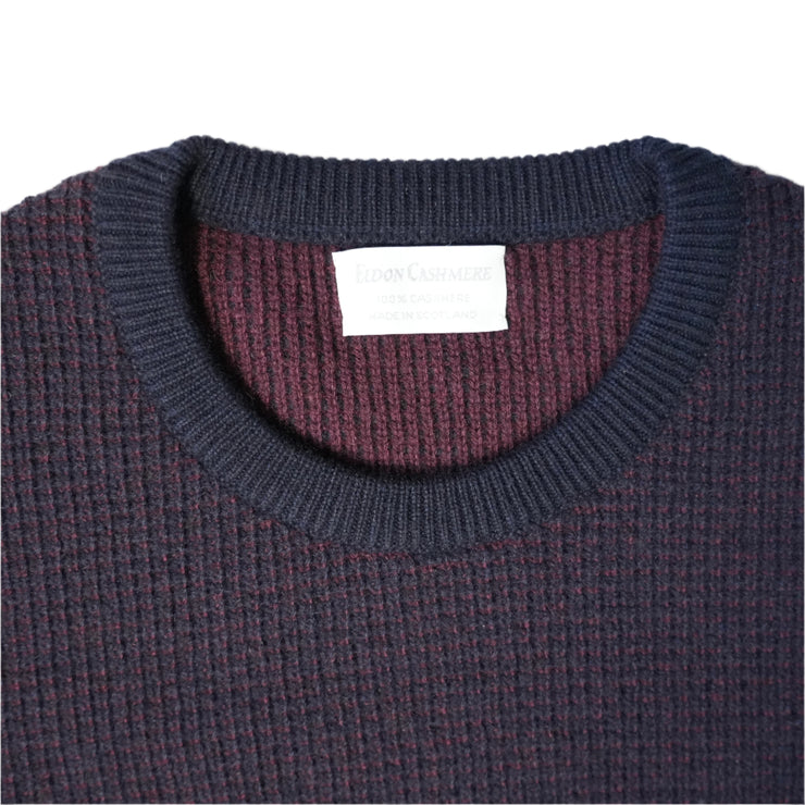 Textured Waffle Ribbed  Cashmere Jumper - Malt Marl