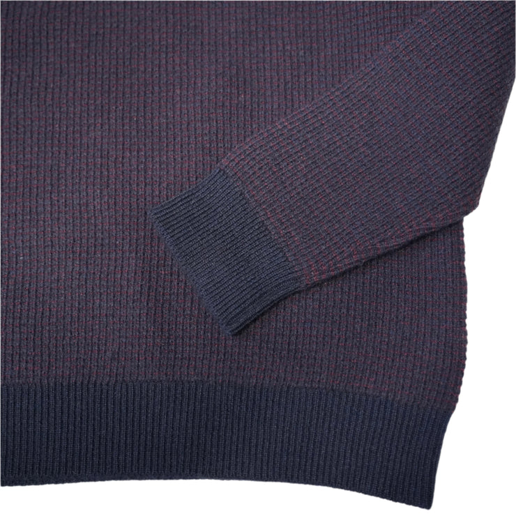 Textured Waffle Ribbed  Cashmere Jumper - Malt Marl