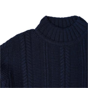 Cable Turtle Neck Jumper - Dark Navy