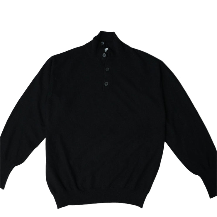 Button-Up  Cashmere Jumper - Black