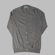 Crew Neck Cashmere Cardigan - Light Natural