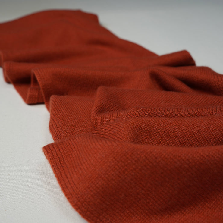 Plain Knit Scarf - Terracotta