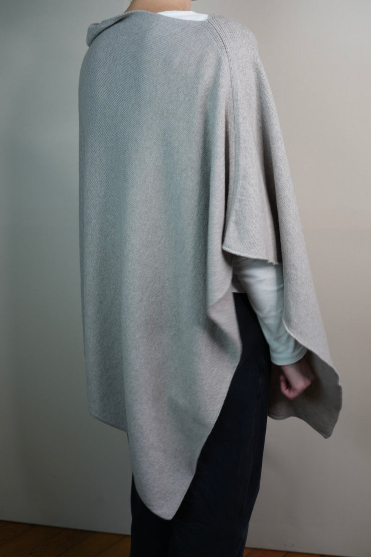 Grey Cashmere Poncho  - Grey