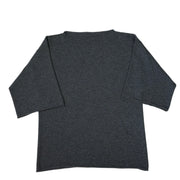 Boat Neck Cashmere Jumper  - Charcoal